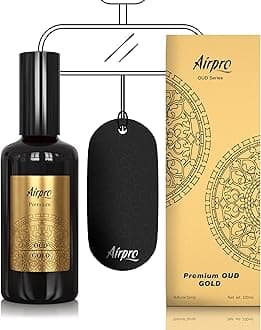 Airpro Luxury Oud Gold Car Perfume Spray | Oud Car Air Freshener Spray | Long Lasting Fragrance for Car, Office, Home & Room | Premium Car Accessories | Luxury Car Perfume | 100ml