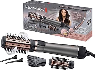 Remington Rotating Fan Brush [Keratin and Almond Oil Care] Keratin Protect (1000 W, Ceramic, Variable Temperature, 3 Accessories: 2 Round Brushes 40 and 50 mm, Volume Comb) AS8811