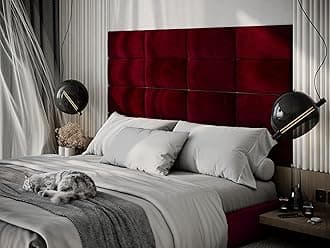2 Pack — Upholstered Decorative Wall Panels Velvet Headboard Padding | Cushioned Planks | Padded Decor Collision Avoidance | Acoustic Soundproofing Treatment | (Burgundy, 2x Rectangle (25x50cm))