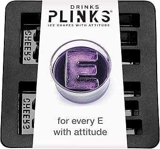 DRINKSPLINKS Letter E Personalized Ice Cubes Mold With Initials. Custom Ice Cube Trays are Thoughtful Customized Gifts, Fun Cocktail Accessories, Monogram Whiskey and Bourbon Gifts for Men and Women