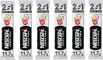 Nescafe 2 In 1 Sugar Free Coffee Sachets | Nescafe Instant Coffee Premix | Sugar Free 2 in 1 Coffee Sachets | (6 x 11.7g)