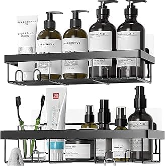 Sulfar Bathroom Shelf | 2-Pack No Drilling Stainless Steel Shower Shelves | Wall Mounted Bathroom Storage Organizer