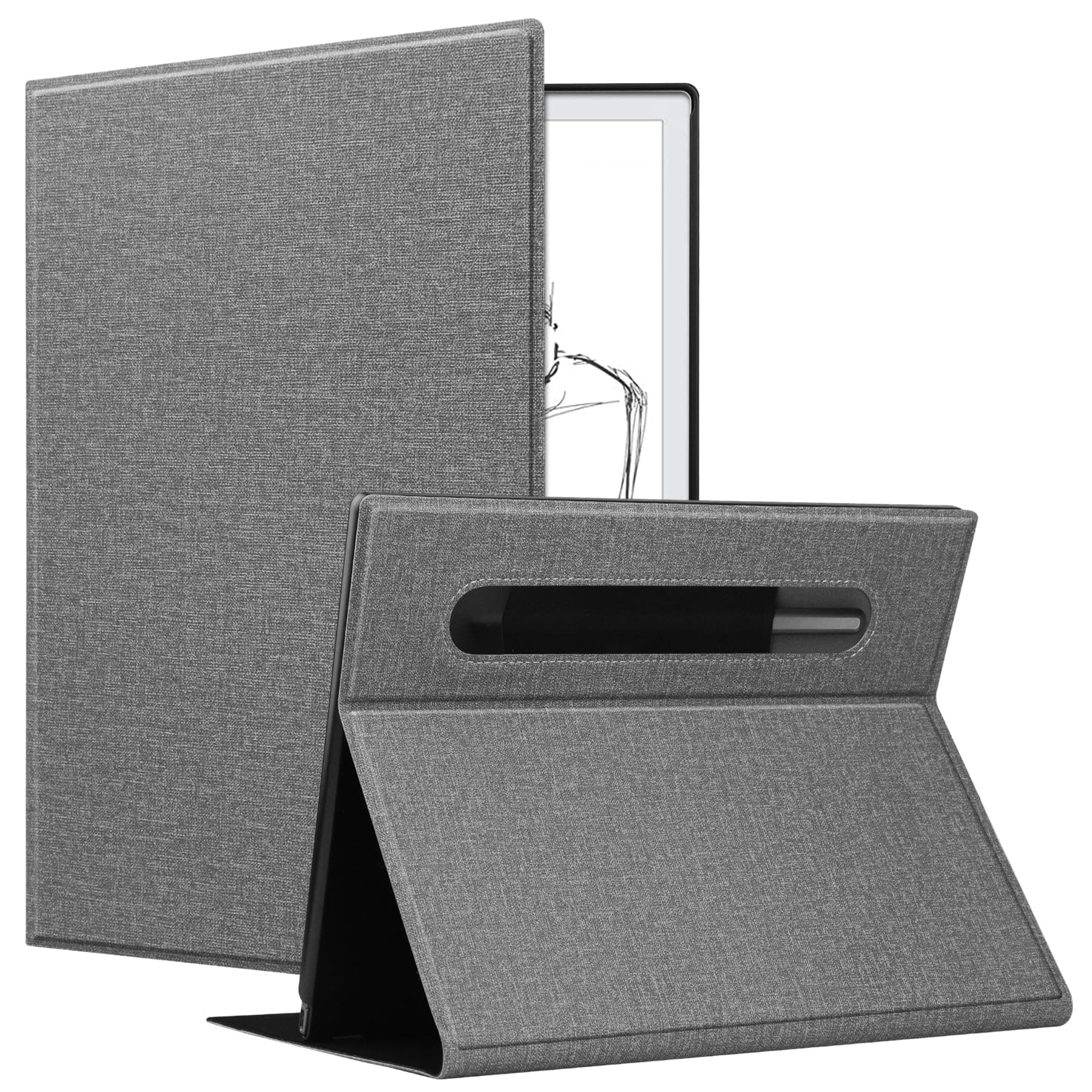 Remarkable 2 Case - Slim Lightweight Book Folio Cover with Pen Holder for 10.3 Inch Digital Paper Tablet (2020 Released) - Light Grey