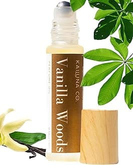 Vanilla Woods Delicious Pure Essential and Fragrance Oil Perfume Roll On with Organic Jojoba Oil, Alcohol Free, Small-Batch, Made in California, 0.34 Fl Oz