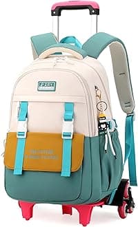 Rolling Backpack for Girls Backpack with Wheels Roller Bookbag Wheeled Bag Trolley School Bag
