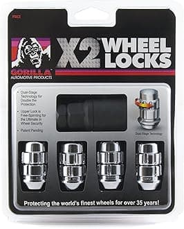 Automotive (71631X) 12mm x 1.50 Thread Size Acorn Chrome X2 Wheel Lock, (Pack of 4)