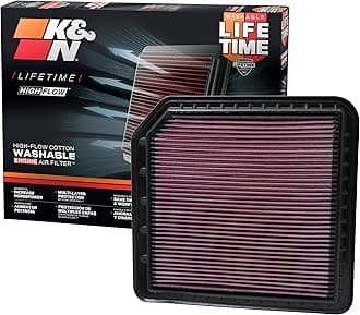 K&N Replacement air filter compatible with Infiniti QX56&QX80 5.6 2011-2016 / Nissan Armada 5.6 2017 (33-2456)
