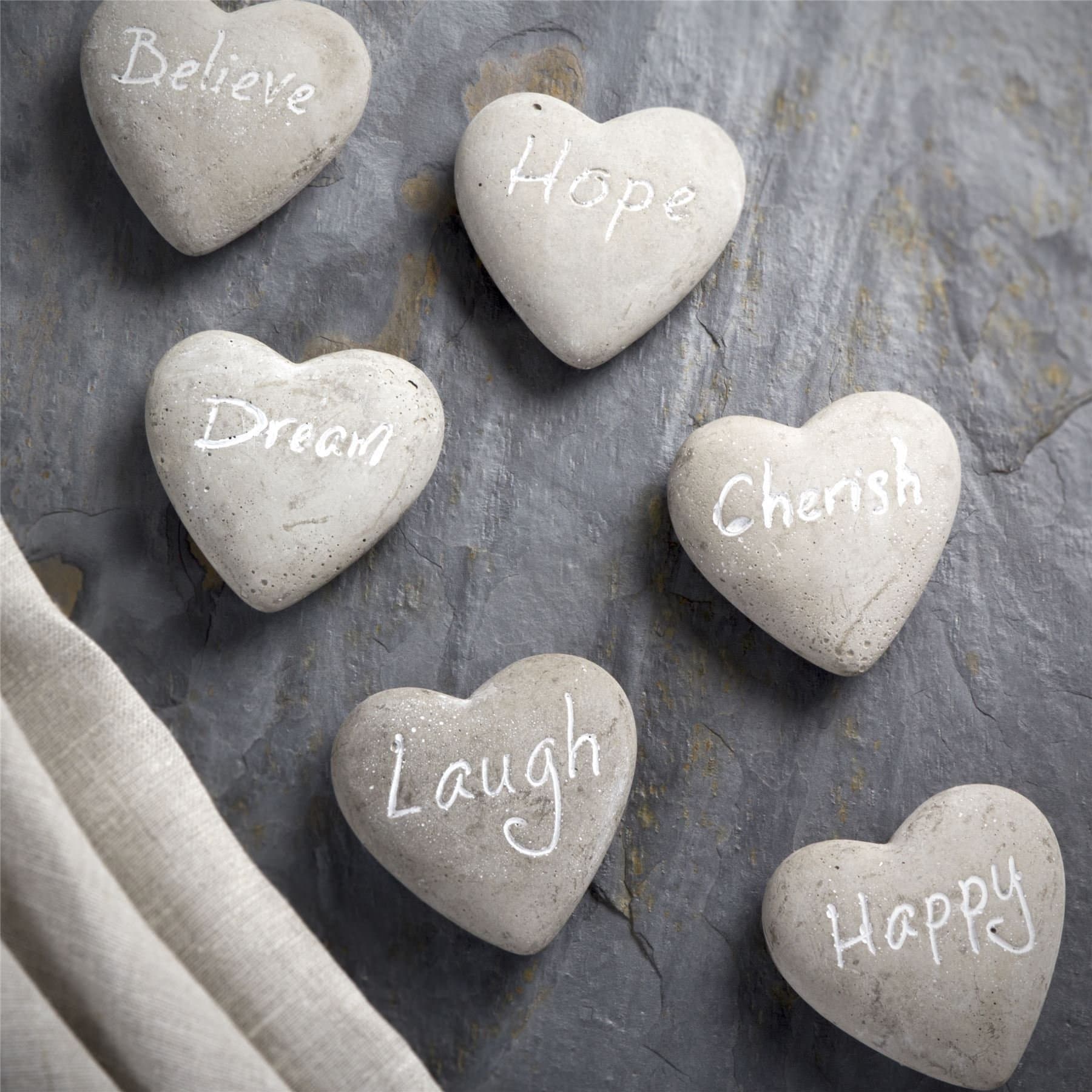 Set of Six Sentiment Stones