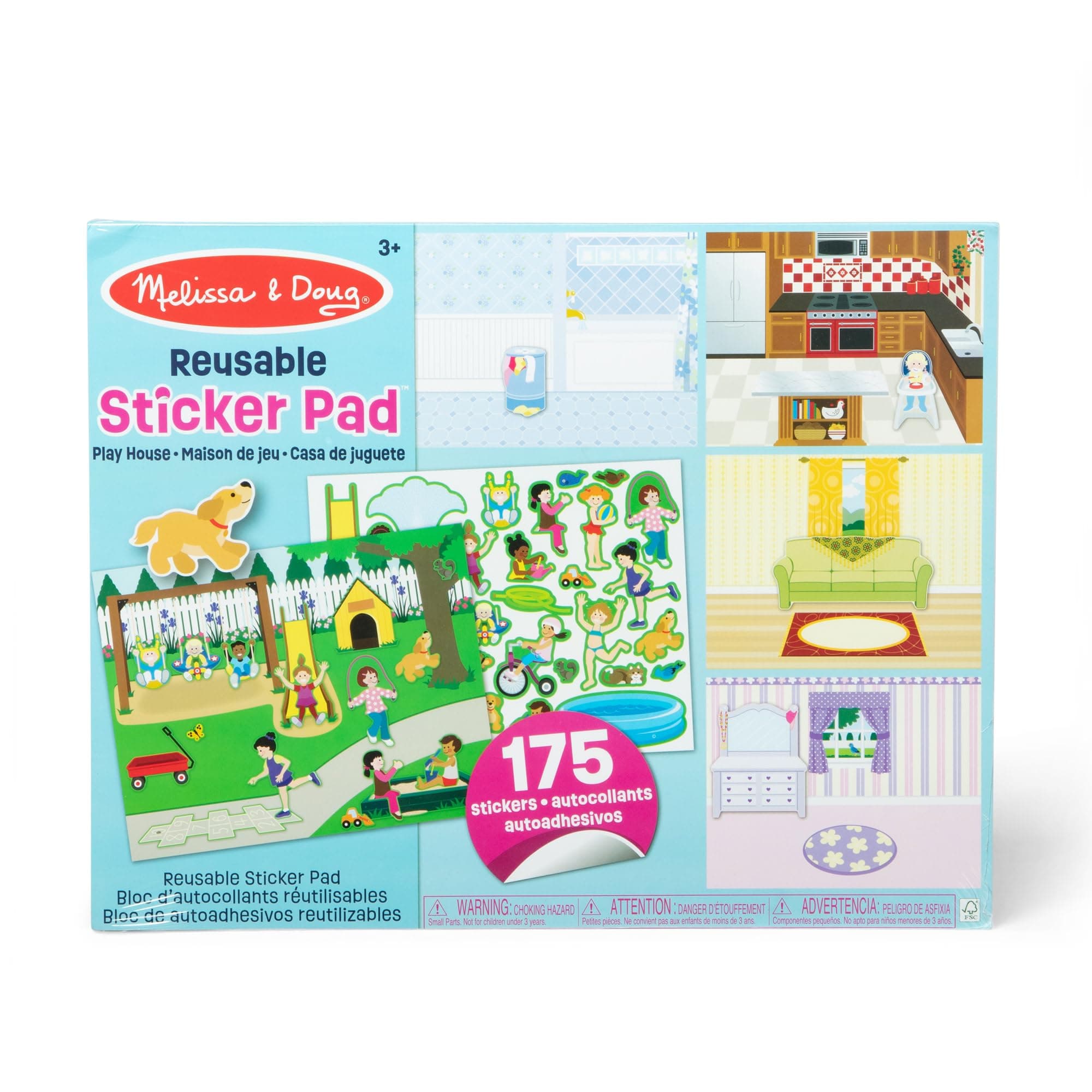 Melissa & Doug Reusable Sticker Pad Set: Play House - 175+ Reusable Stickers