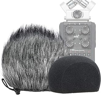 H6 Windscreen Muff and Foam for Zoom H6 Portable Handy Recorder Indoor Outdoor Microphone Windscreen (2 Pack)