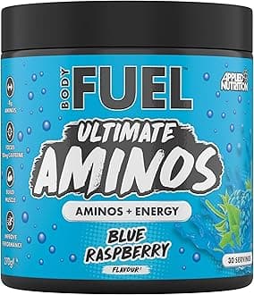 Applied Nutrition BodyFuel Amino's - Amino Acids Supplement, EAA Essential Amino Acids Powder, Muscle Fuel & Recovery (270g - 30 Servings) (Blue Raspberry)