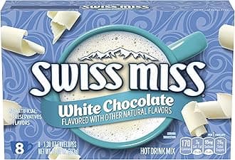 Swiss Miss White Chocolate Flavored Hot Drink Mix, Hot Cocoa Bar Supplies, 1.38 oz., 8-Count Envelopes (12 Boxes)