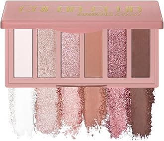 6 Colors Mini Eyeshadow Makeup Palette Blush-colored Neutral Tone Eye Shadow Matte & Shimmer Nude Make Up Pallet with Mirror Blendable Highly Pigmented Travel Size Gift Kit 03