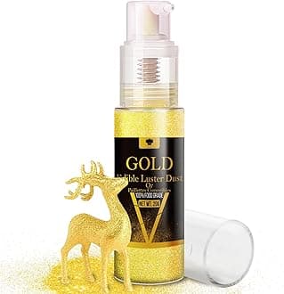Edible Glitter Spray - 20g Luster Dust Edible Glimmer Powder for Sparkling Cocktails, Cake, Cupcakes, Wine, Beverage - Food Grade Shimmer Dust Powder for Baking, Drinks, Cookies Decoration (Gold)
