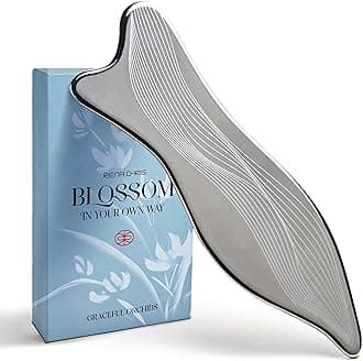 Stainless Steel Gua Sha Facial Tools - Acupressure & Gua Sha for Face Massage, Jawline Sculpting, Puffiness Reduction, Skin Care Tool (Silver)