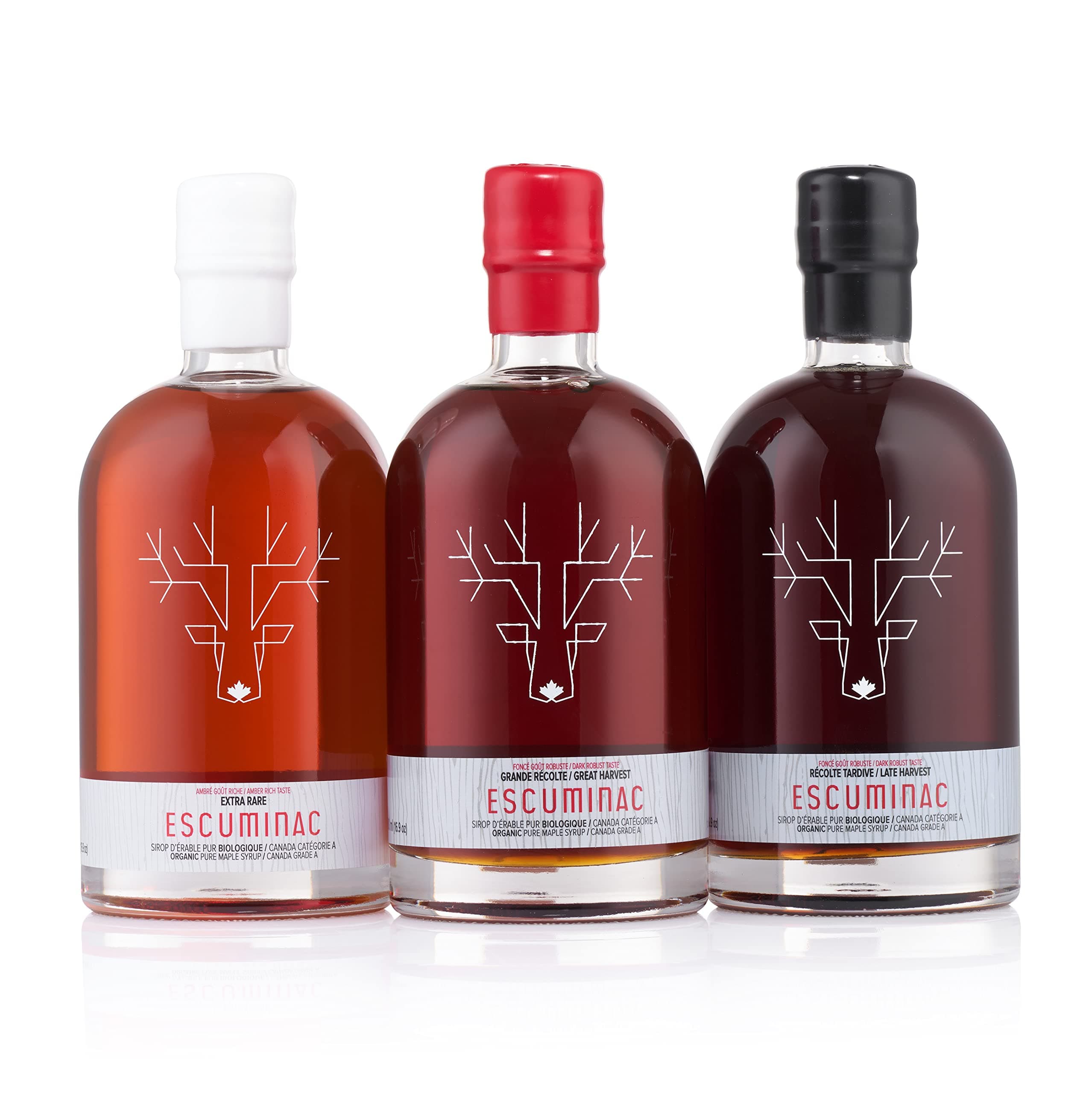 Canadian Maple Syrup Gift Set – Value Bundle with 3 Harvests (Extra Rare, Great Harvest & Late Harvest) – 3 x 16.9 fl oz – 100% Pure & Organic