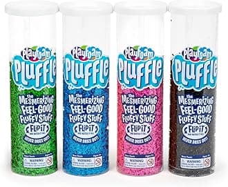 Educational Insights Pluffle® 4-Pack - Sensory Bin Foam Set, No Mess Alternative to Sand Toys & Slime for Toddlers at Home or in the Classroom, Fun Sensory Table Filler, Gift for Kids Ages 3+
