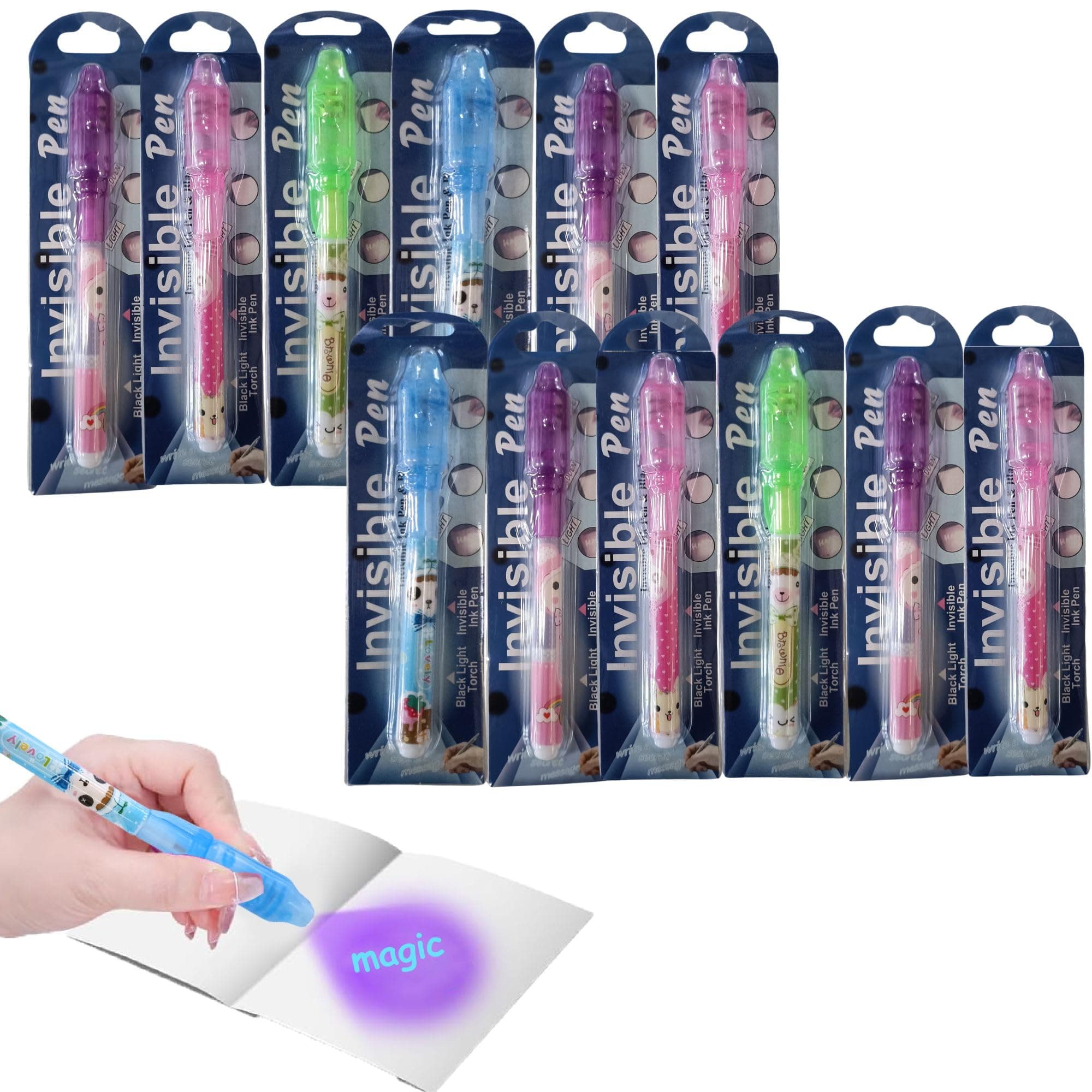- MONKEYTAIL 12 Pcs Invisible Ink Magic Pen as Birthday Return Gifts | UV Light Magic Pens with Clear Ink for All Ages | Bulk Buy Abracadabra Collection