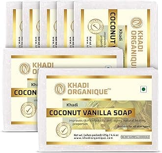 Khadi Organique Natural Herbal Coconut Vanilla Soap Pack of 7