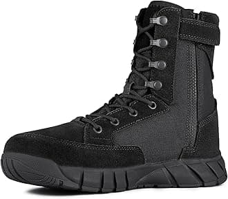 FREE SOLDIER Men's Work Tactical Boots 8 Inches Lightweight Combat Boots Durable Suede Leather Military Boot Desert Boot