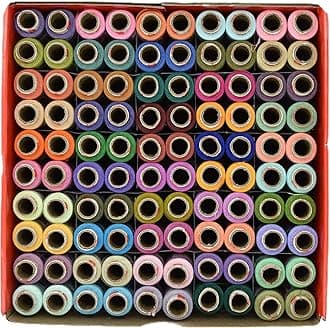 HUNNY- BUNCH Premium Madura Coats Spade Poly - Polyester Sewing and Tailoring Thread 2 Ply (180 Meters of Each Tube - 100 Tubes Per Box) Multicolored (2004L)