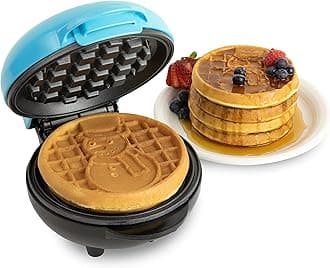 Nostalgia MWF5AQ MyMini Personal Electric Waffle Maker, 5-Inch Cooking Surface, Hash browns, French Toast, Grilled Cheese, Quesadilla, Brownies, Cookies, Aqua