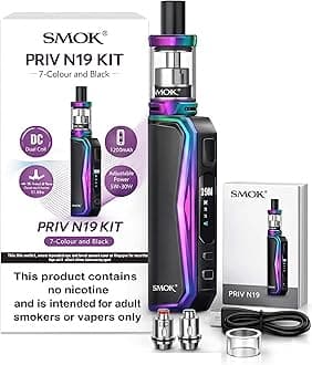PRIV N19 Vape Kit [7 Colour and Black] - 1200mAh Integrated Battery Pen Style Mod UK Compliant 2ml Capacity No Nicotine