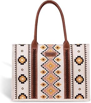 Montana WestWrangler Oversized Tote Bag with Braided Rope Handles Western Shoulder Handbag