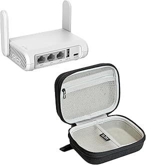 GL-SFT1200 (Opal) Secure Travel WiFi Router & GL.iNet Gadget Organizer Case for Travel Routers (Black)