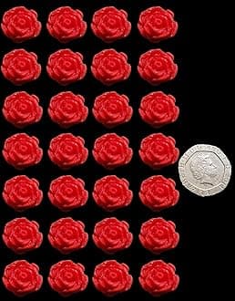 30 x Edible 3D Small High Detail Roses icing toppers, cake cupcakes decorations (Bespoke Colour)