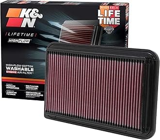 K&N High-Flow Original Lifetime Engine Air Filter: Increase Power: Premium, Washable: Compatible with 2002-2012 Toyota/Lexus: ES300, ES330, RX300, RX330, Camry, Highlander, Sienna, Solara, 33-2260