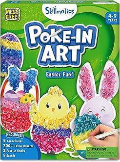 Skillmatics Poke-in Art - Easter Fun, Mess-Free for Kids, DIY Wood Craft Kits, Creative Activity, Easter Basket Stuffers, Gifts for Girls and Boys Ages 4, 5, 6, 7, 8, 9
