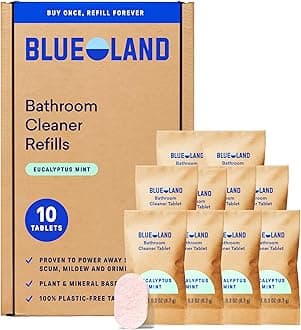 BLUELAND Bathroom Cleaner, 10-Pack Refill, Eucalyptus Mint Scent, Eco-Friendly Cleaning Supplies, 10x 24 Fl oz