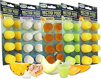 Nectar Pods (Variety 5 Pack) - 40 Calcium-Fortified Jelly Fruit Pods - Sugar Gliders, Marmosets, Squirrels, Parrots, Cockatiels, Parakeets, Birds, Hamsters, Day Geckos, Kinkajous & Other Small Pets…