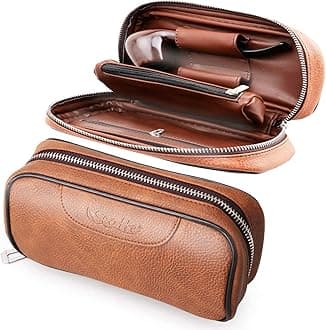 Scotte PU Leather Tobacco Smoking Pouch Case/Bag for 2 Pipes and Other Accessories (Does Not Include Pipes and Accessories)