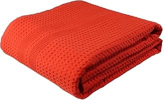 Gilden TreeGilden Tree Large Bath Sheet 100% Natural Cotton Waffle Weave – Generous Size Lightweight Ultra Absorbent Quick Drying Fade Resistant (Coral)