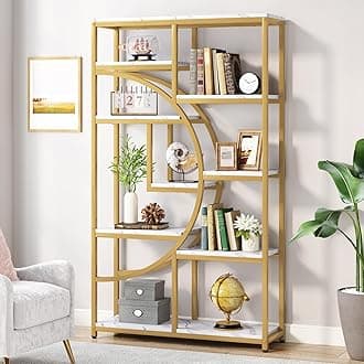 Tribesigns Bookshelf Industrial 5 Tier Etagere Bookcase, Freestanding Tall Bookshelves Display Shelf Storage Organizer with 9-Open Storage Shelf for Living Room, Bedroom