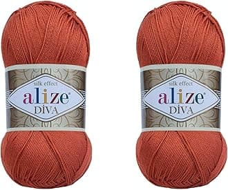 Alize Diva Yarn 100% Microfiber Acrylic 2 Skeins 200gr 767 yds (36 - Terra)