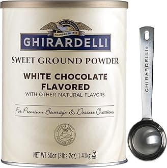 Ghirardelli Chocolate Company - Sweet Ground White Gourmet Flavored Powder 3.12 lb with Stamped Barista Spoon