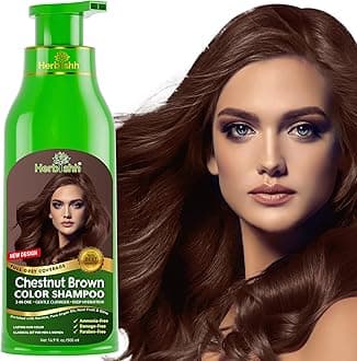 – Hair Colour Shampoo for Grey Hair, Chestnut Brown, 500 ml, Ammonia-Free 3-in-1 Hair Dye Shampoo, Colours Hair in Minutes, Long-Lasting Colour