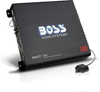 R3004 4 Channel Car Amplifier - 1200 Watts, 2/4 Ohm Stable, Class A/B, Full Range, Bridgeable, MOSFET Power Supply, Remote Subwoofer Control
