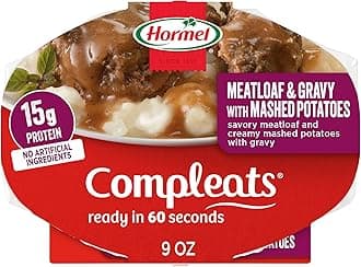 Hormel Compleats Meatloaf with Potatoes & Gravy, 9-Ounce Microwavable Bowls (Pack of 6)
