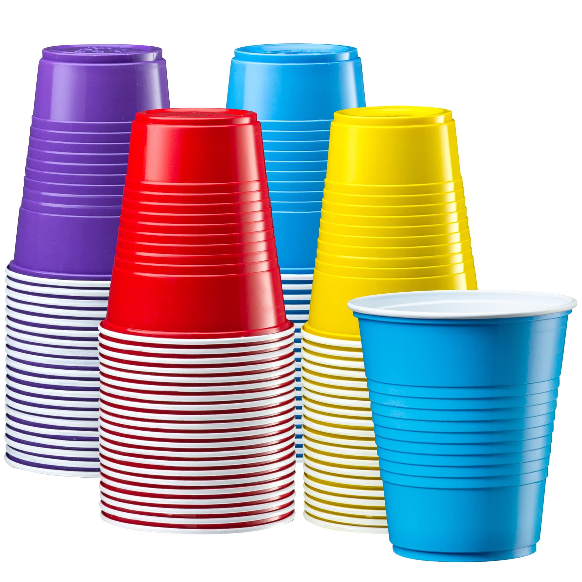 Comfy Package [12 oz. - 40 Count] Plastic Party Cups Disposable - Assorted Co...