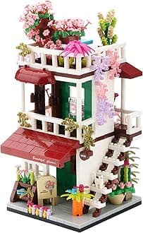 Flowers City Architecture Mini Building Block Set, Blooming Shop Hose Building Kit for Adults & Teens 14+, Creative Desktop Display, Perfect for Birthday (953PCS)
