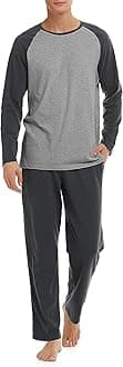 DA Men's Comfort Modal Cotton Long Raglan Sleeve Pajama Set