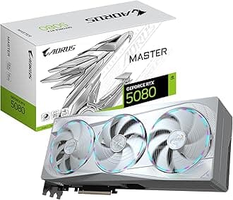 Gigabyte AORUS GeForce RTX 5080 MASTER ICE 16G Graphics Card - 16GB GDDR7, 256bit, PCI-E 5.0, 2805MHz Core Clock, 3 x DP 2.1a, 1 x HDMI 2.1b, NVIDIA DLSS 4, GV-N5080AORUSM ICE-16GD