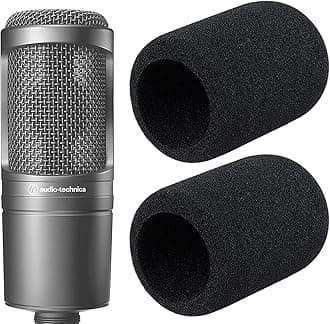 Audio-Technica AT2020 Pop Filter - 2 Windscreens for AT2020 & AT-2035 Microphones (Black)