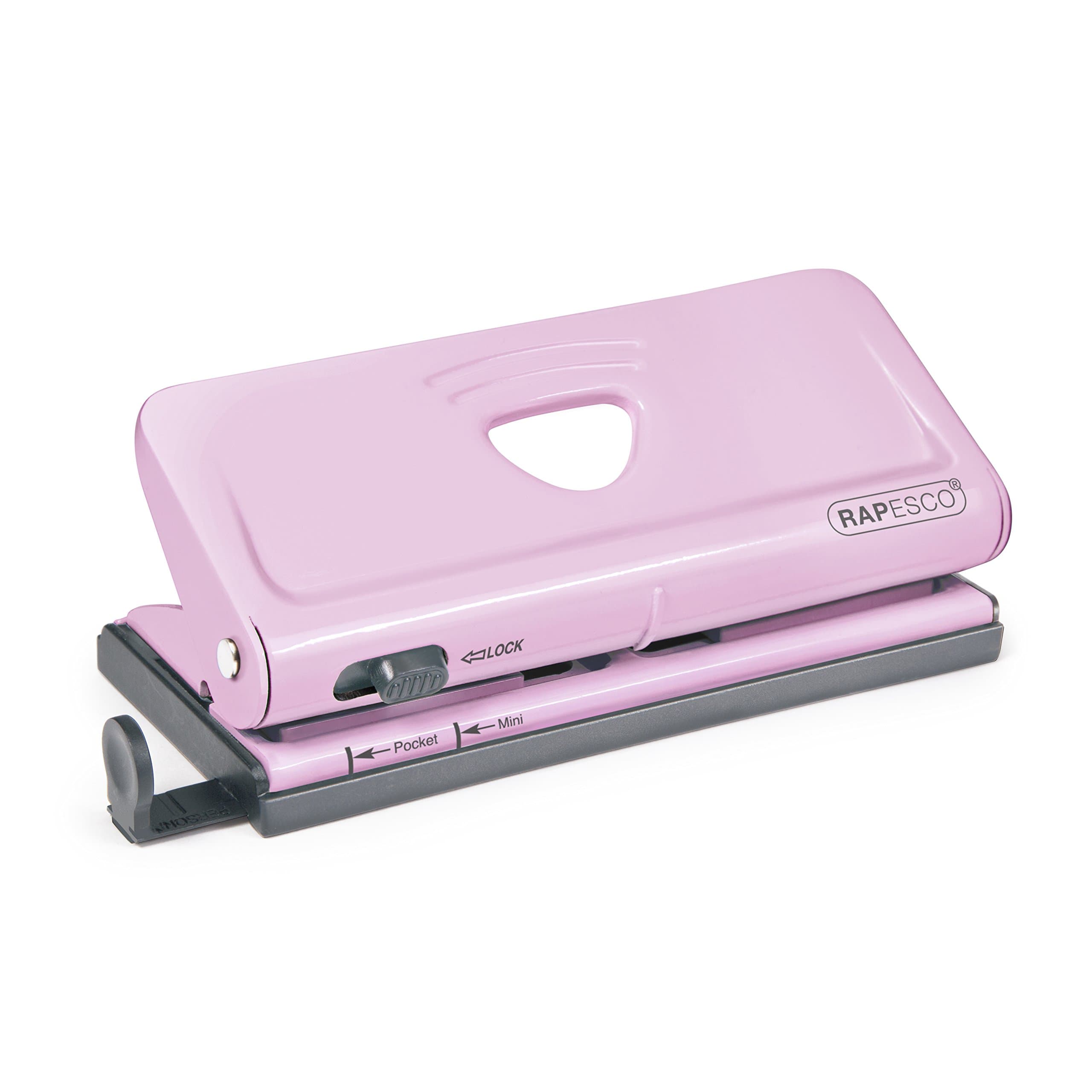 Rapesco Adjustable 6-Hole Punch for Planners and 6-Ring Binders - Pink, 320 feet (1322)