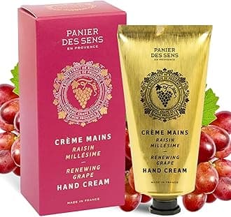 Grape Hand Cream for very Dry Hands and Skin - Vegan Hand Cream for Women and Men - With Shea Butter and Organic Grape Seed Oil - Made in France 97% Natural Ingredients - 75ml