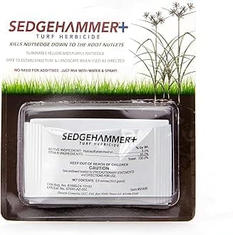 Sedgehammer Plus Turf Herbicide - 1 Pack of 13.5 Gram Pack of USA-Made Purple & Yellow Nutsedge Killer for Lawns with Pre-Mixed Surfactant - Lawn & Pet Safe Weed Killer Mix for Residential Use
